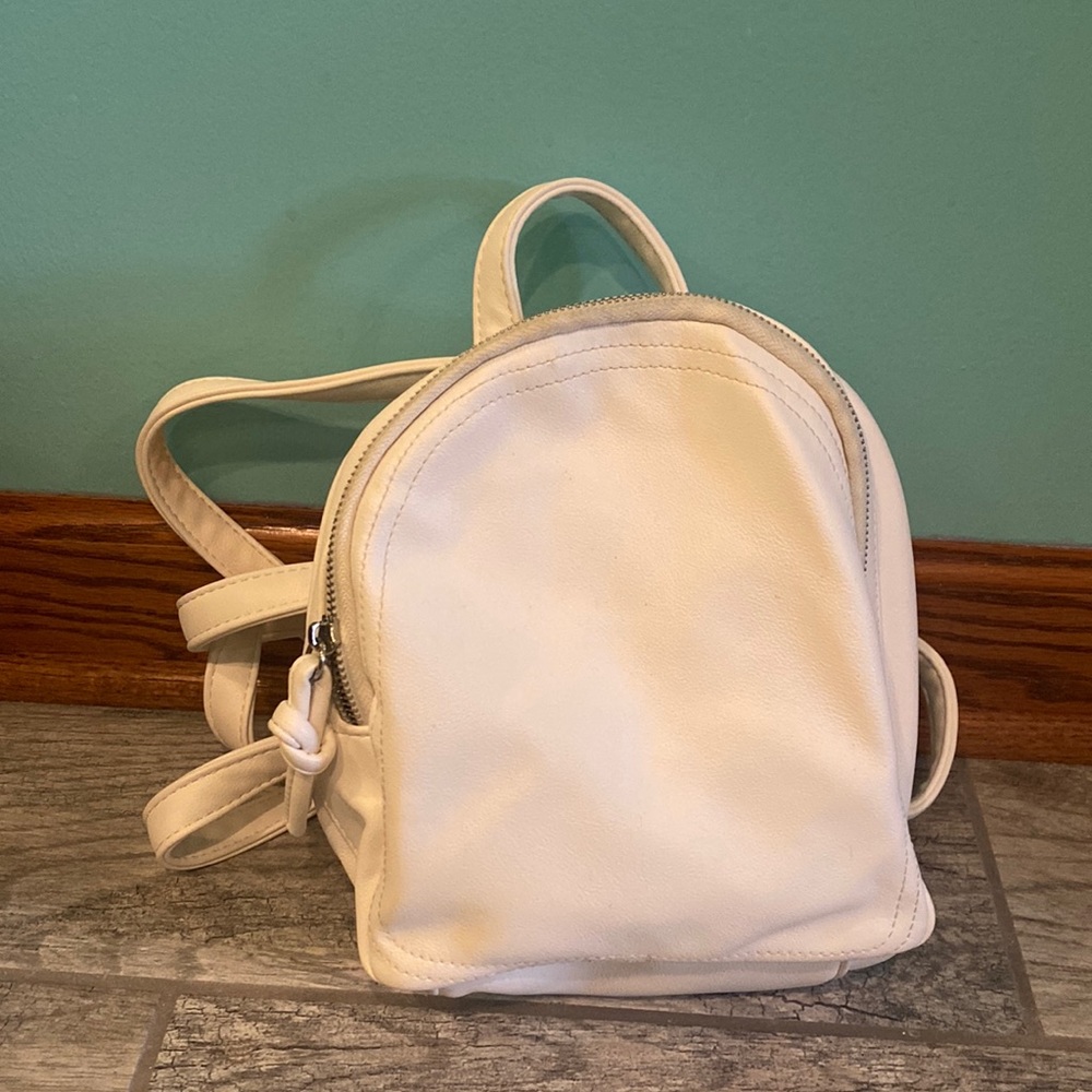 Mini white backpack